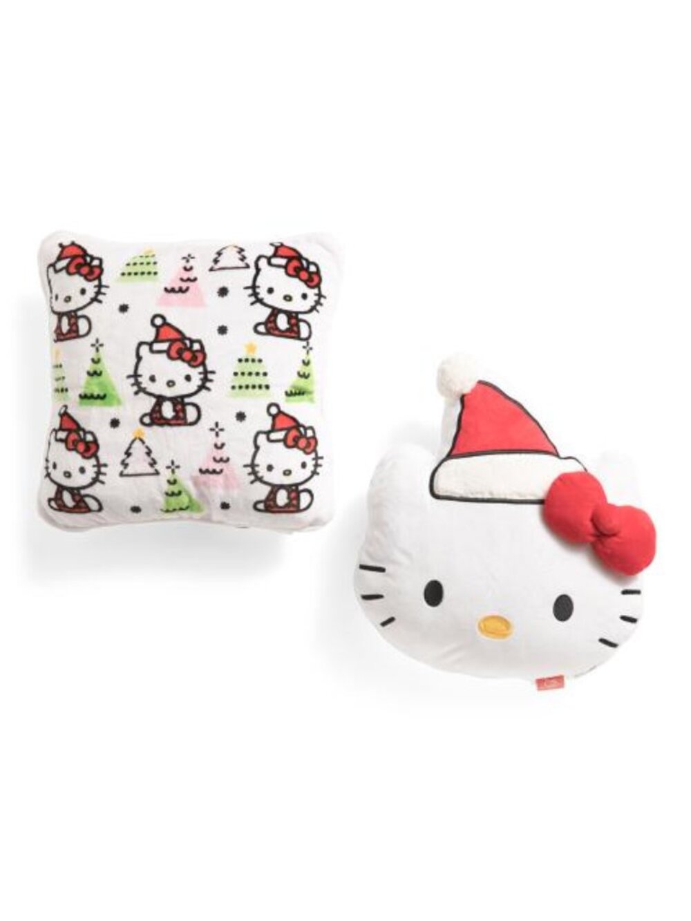 NEW Hello Kitty 18in 2pk Square Pillow With Shaped Head Pillow